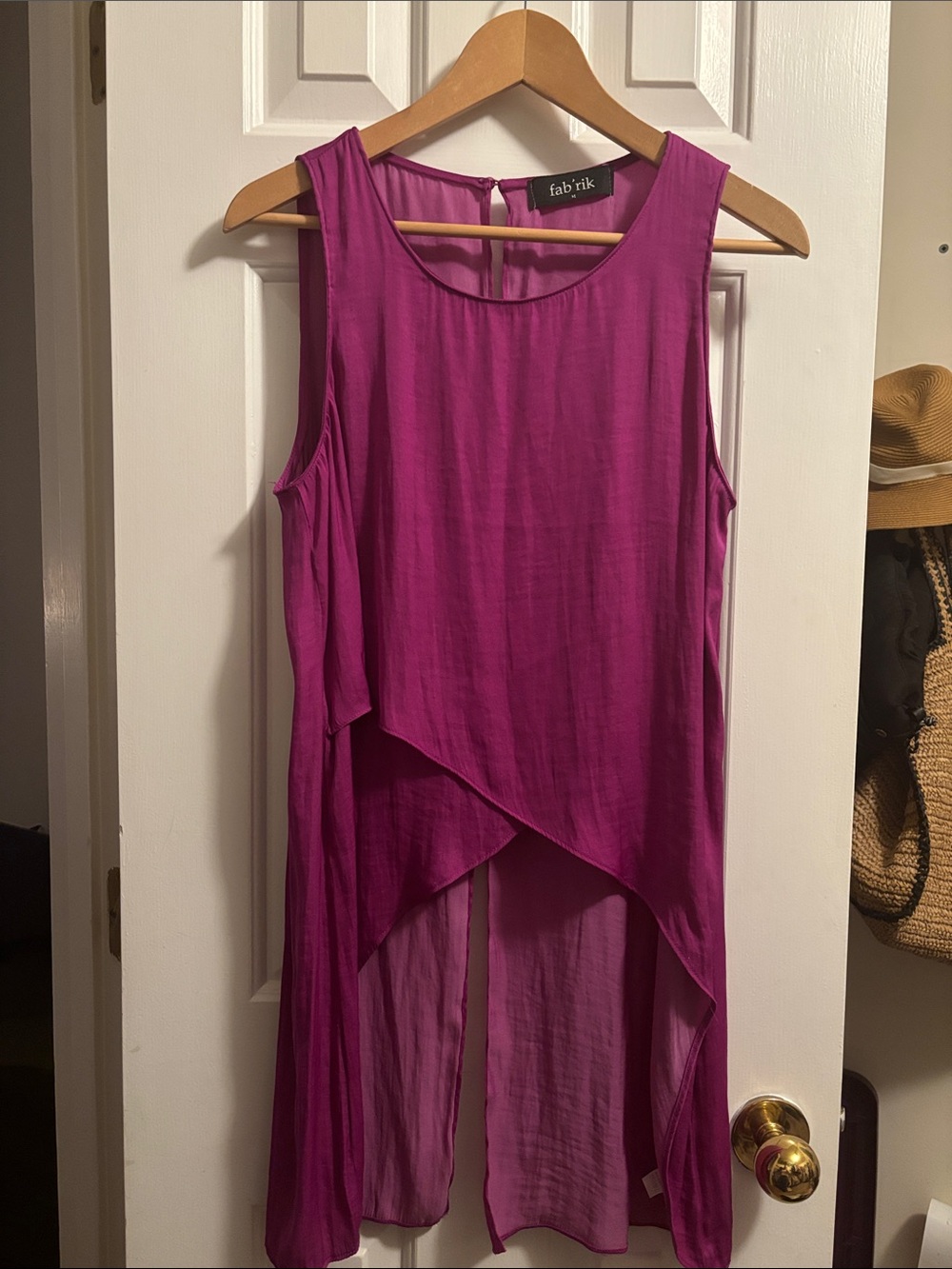 fab'rik Fuchsia Sleeveless High-Low Tunic top